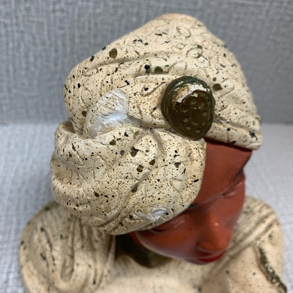 Vintage 1954 Universal Statuary Corp Bookend Man with Turban Chalk ware - Picture 8 of 13